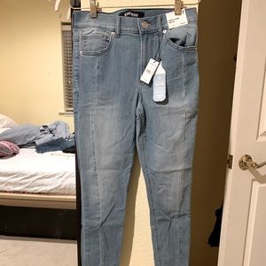 Express cropped high waist jean leggings